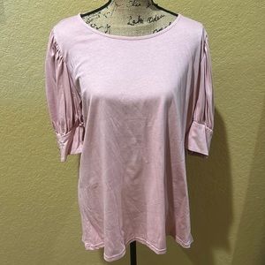 Pink Relaxed Pleated Blouse